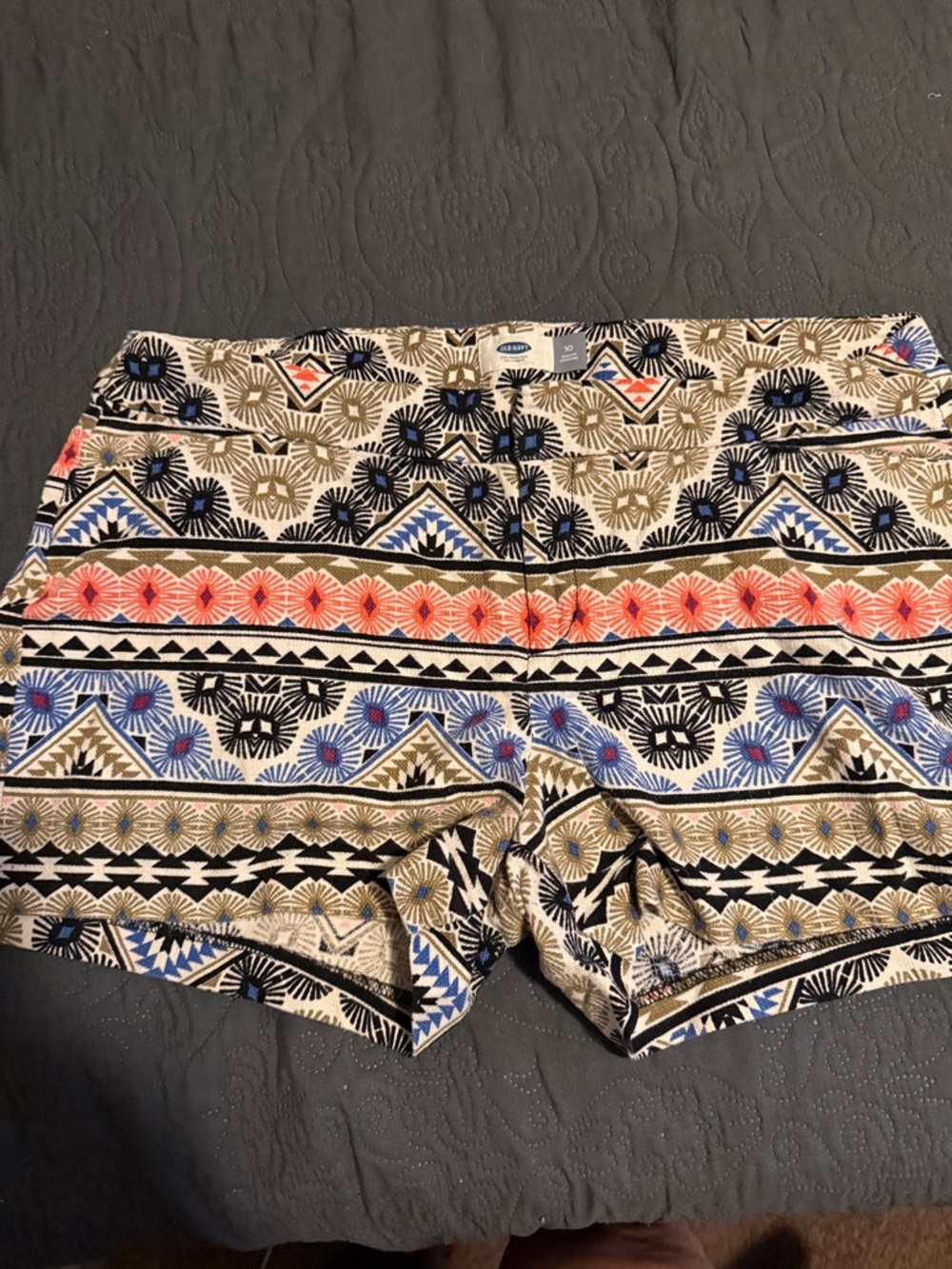 Old Navy High-Waist Patterned Women’s Shorts - Blue, Coral, Black, Tan